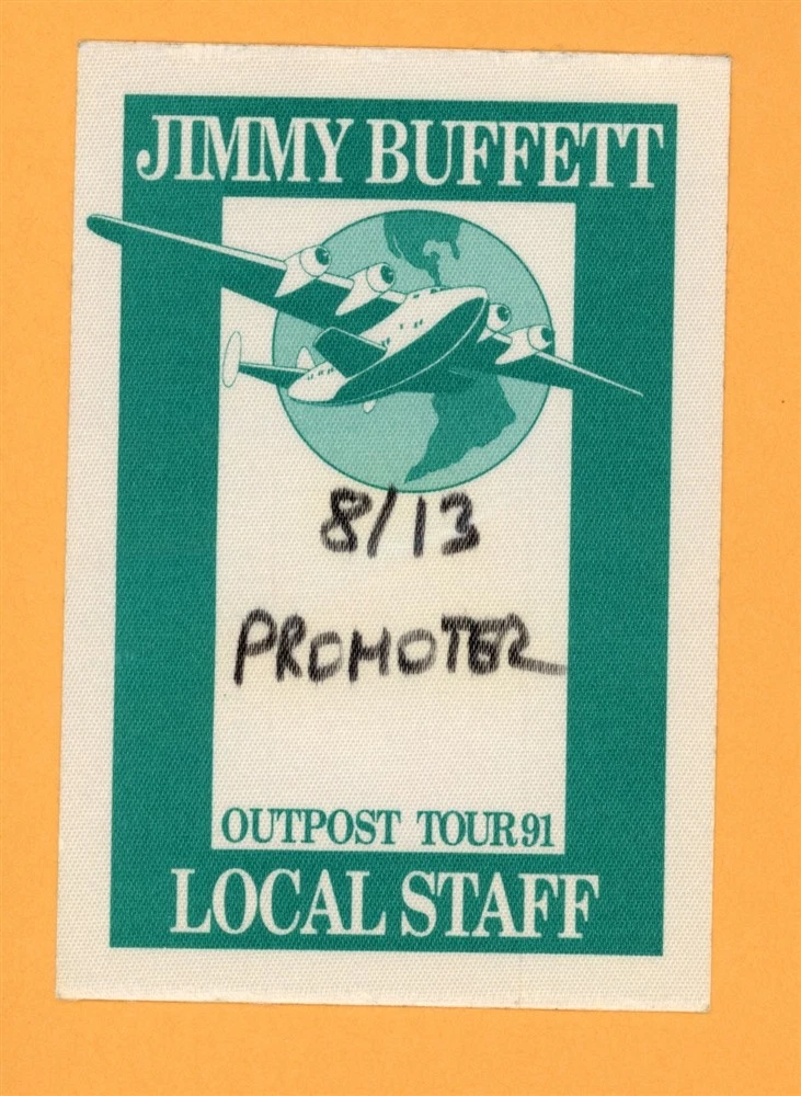 Jimmy Buffett 1991 Outpost Concert Tour Local Staff Backstage Pass - USED