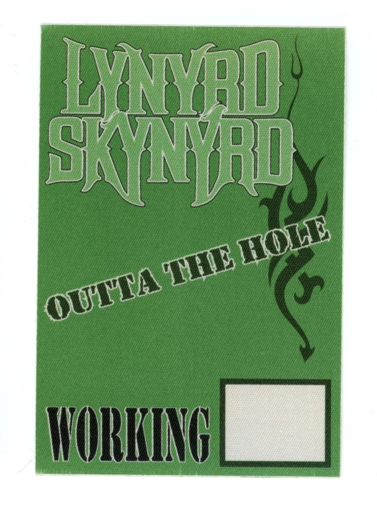Lynyrd Skynyrd 1996 Outta the Hole Concert Tour Working Backstage Pass