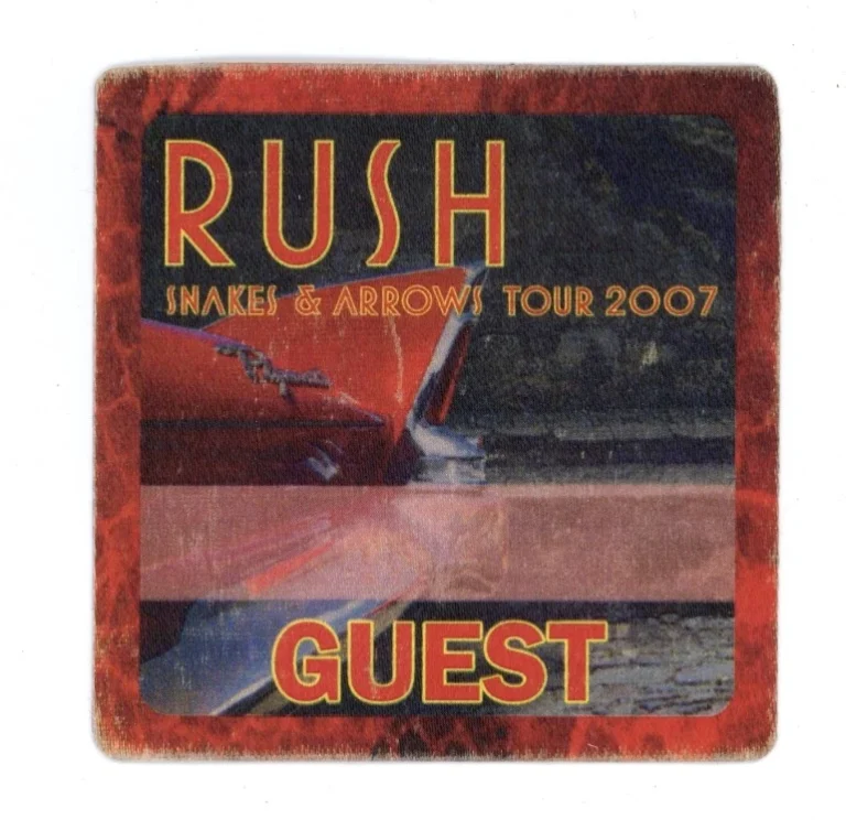 Rush 2007 Snakes & Arrows Concert Tour Guest Backstage Pass