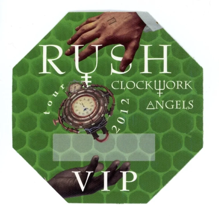 Rush 2012 Clockwork Angels Concert Tour VIP Backstage Pass