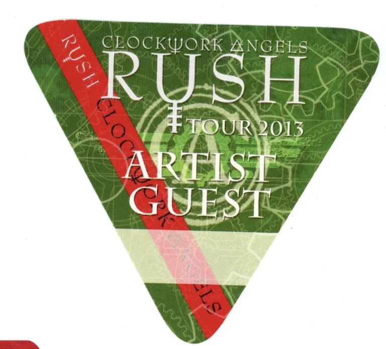 Rush 2013 Clockwork Angels Concert Tour Artist Guest Backstage Pass
