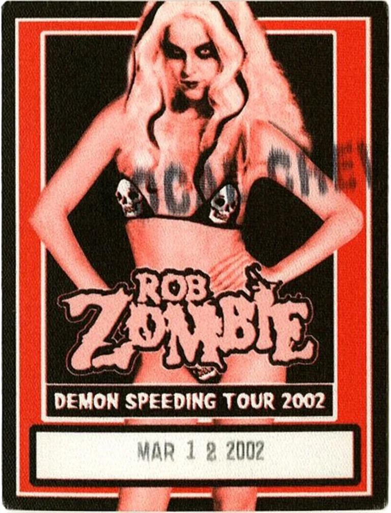 Rob Zombie 2002 The Sinister Urge Concert Tour Working Backstage Pass