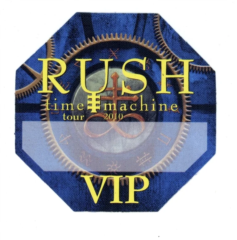 Rush 2010 Time Machine Concert Tour VIP Backstage Pass
