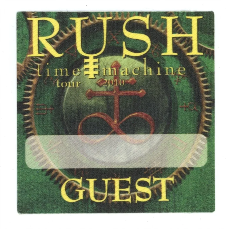 Rush 2010 Time Machine Concert Tour Guest Backstage Pass