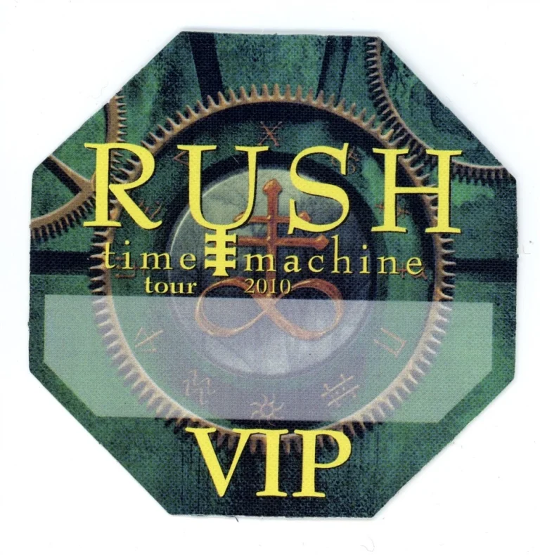 Rush 2010 Time Machine Concert Tour VIP Backstage Pass