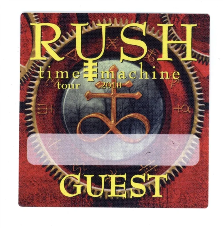 Rush 2010 Time Machine Concert Tour Guest Backstage Pass