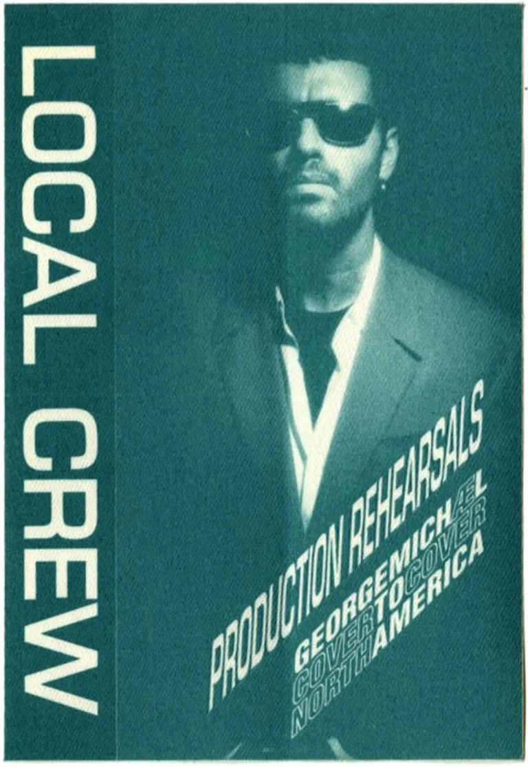 George Michael 1991 Cover to Cover Concert Tour Local Crew Backstage Pass