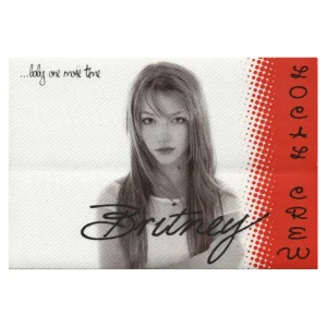 Britney Spears 1999 Baby One More Time Concert Tour Local Crew Backstage Pass