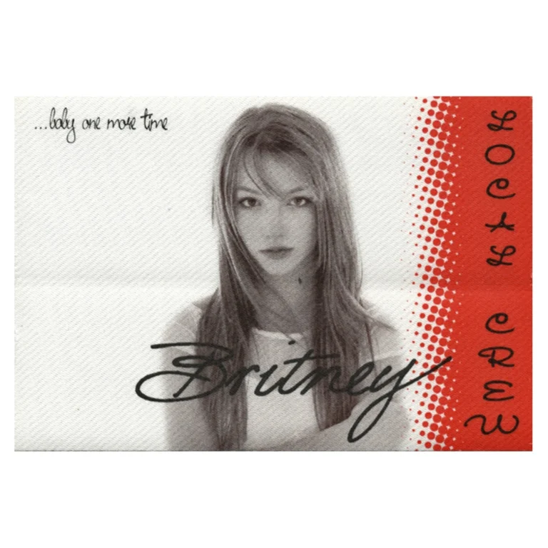 Britney Spears 1999 Baby One More Time Concert Tour Local Crew Backstage Pass