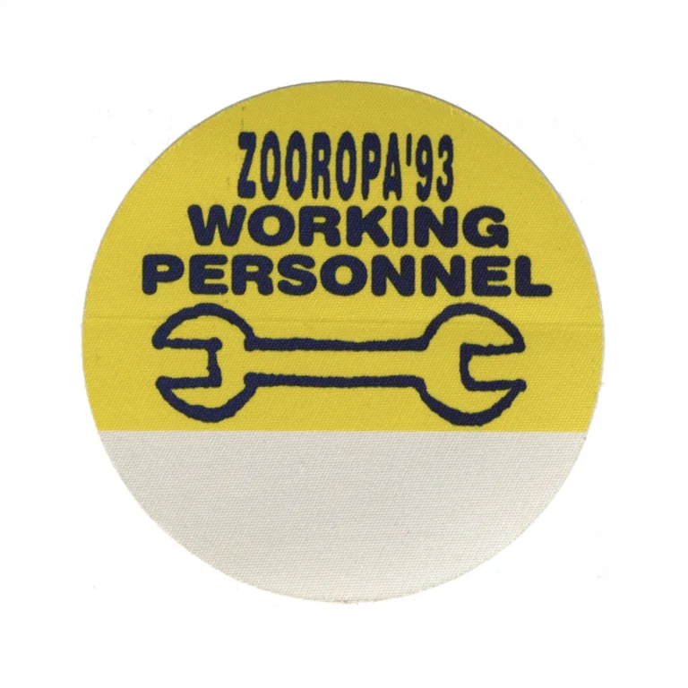 U2 1993 Zooropa Concert Tour Working Backstage Pass