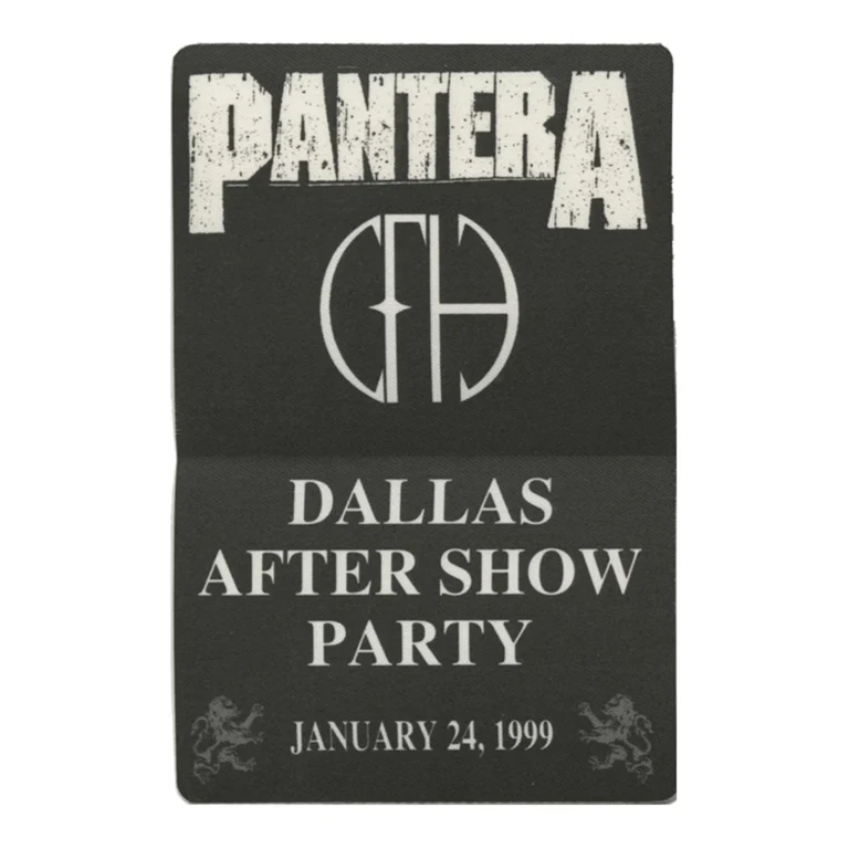 Pantera 1999 Dallas After Show Party Concert Tour Backstage Pass