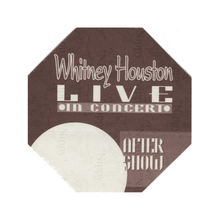 Whitney Houston 1993 The Bodyguard Concert Tour Aftershow Backstage Pass
