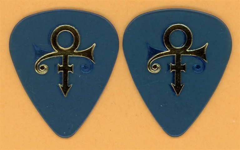 Prince Gold Symbol Translucent Blue Vintage Guitar Pick - 2000 Hits Tour