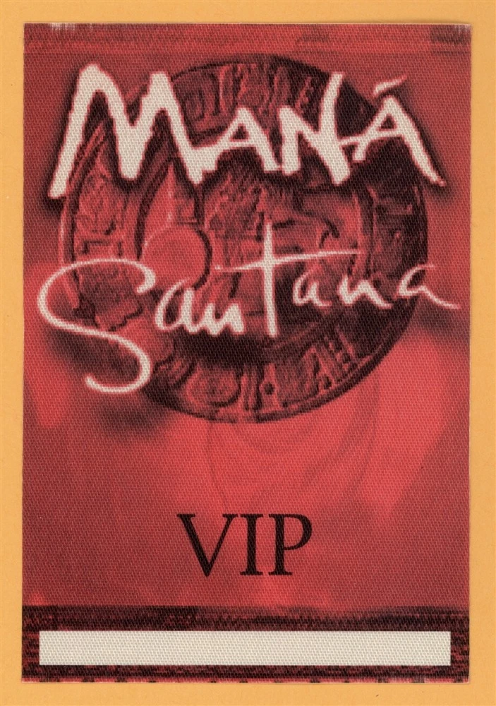 Mana 1999 Santana Supernatural Concert Tour VIP Backstage Pass