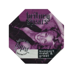Britney Spears 2000 Oops!... I Did It Again Concert Tour Support Backstage Pass