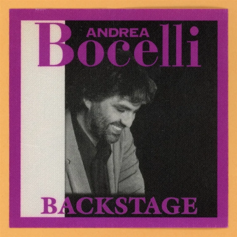 Andrea Bocelli Concert Tour Backstage Pass