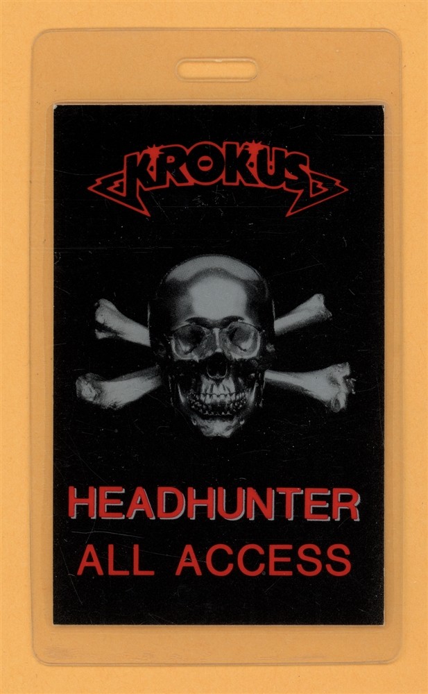 Krokus 1983 Headhunter Tour All Access Laminated Backstage Pass