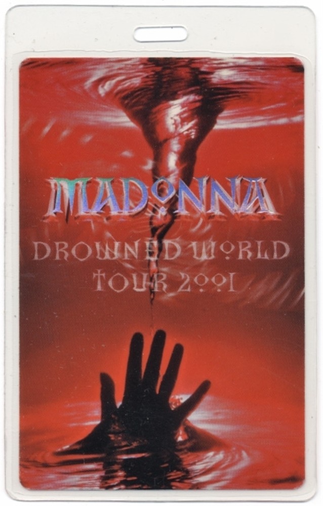 Madonna 2001 Concert Laminated Backstage Pass Drowned Tour