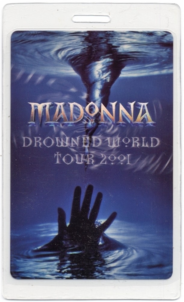 Madonna 2001 Drowned Concert Tour Laminated Backstage Pass