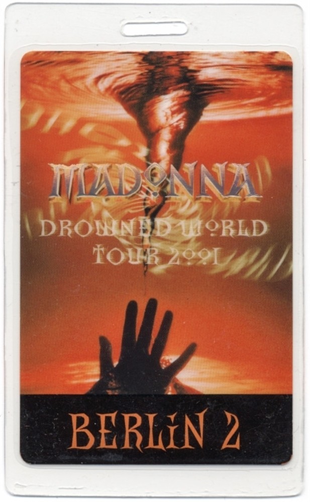 Madonna 2001 Concert Laminated Backstage Pass Drowned Tour Berlin 2