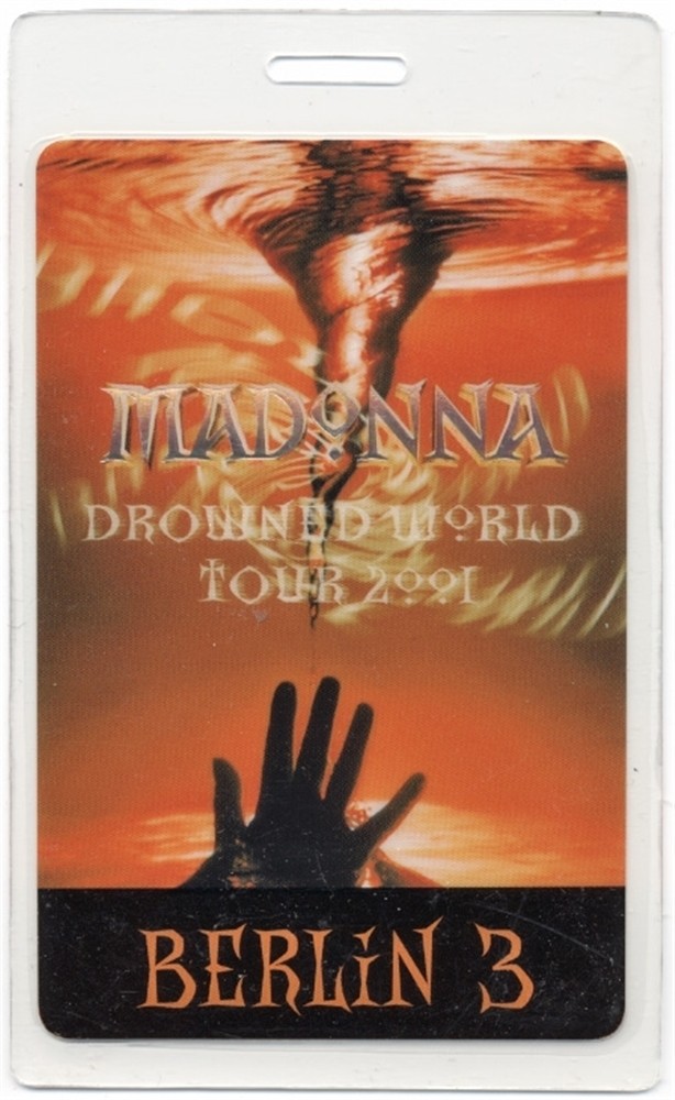 Madonna 2001 Concert Laminated Backstage Pass Drowned Tour Berlin 3
