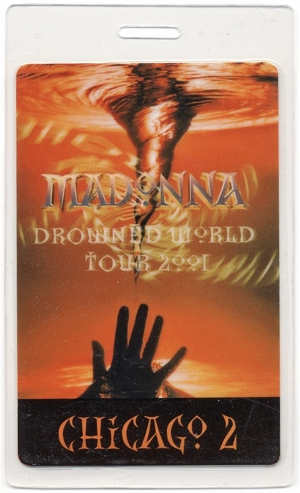 Madonna 2001 Drowned Concert Tour Chicago 2 Laminated Backstage Pass