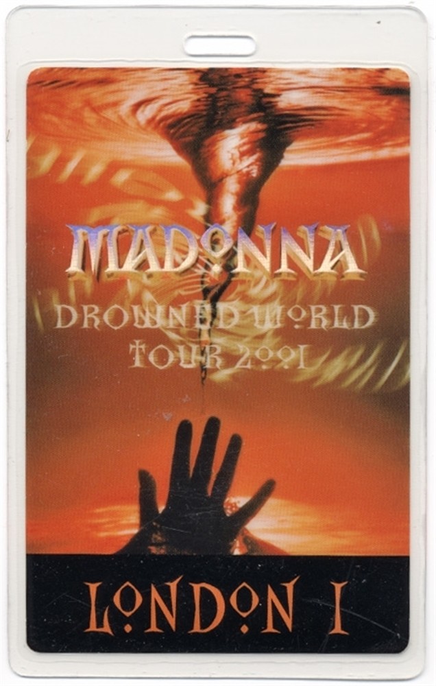 Madonna 2001 Concert Laminated Backstage Pass Drowned Tour London 1