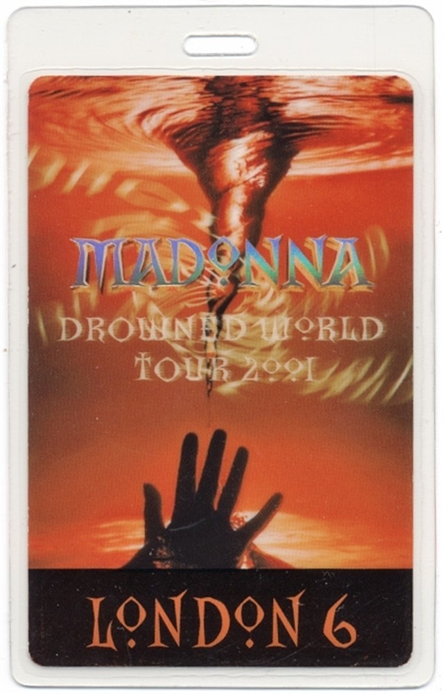 Madonna 2001 Concert Laminated Backstage Pass Drowned Tour London 6