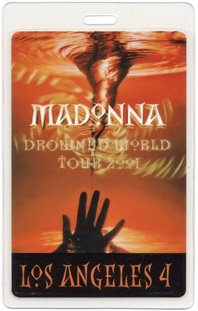 Madonna 2001 Drowned Concert Tour Los Angeles 4 Laminated Backstage Pass