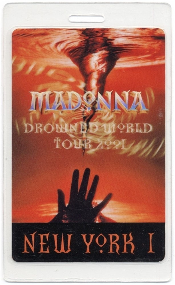 Madonna 2001 Concert Laminated Backstage Pass Drowned Tour New York 1