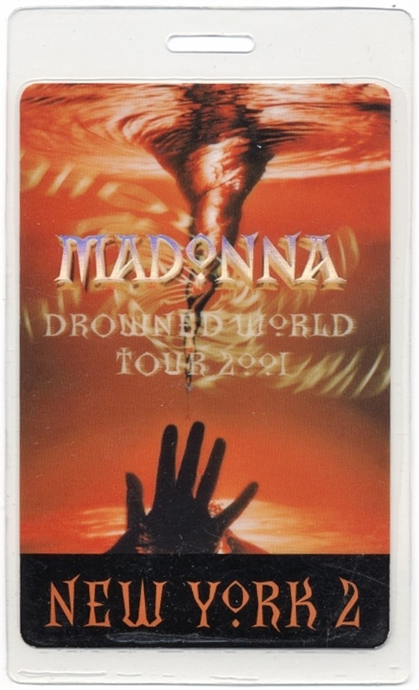 Madonna 2001 Concert Laminated Backstage Pass Drowned Tour New York 2