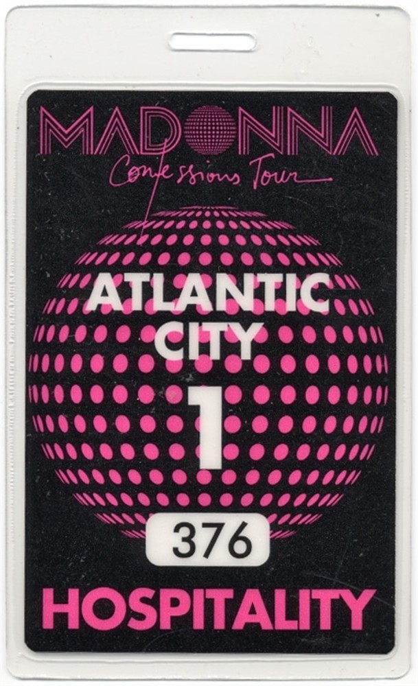 Madonna 2005 Confessions Concert Tour Atlantic City Laminated Backstage Pass