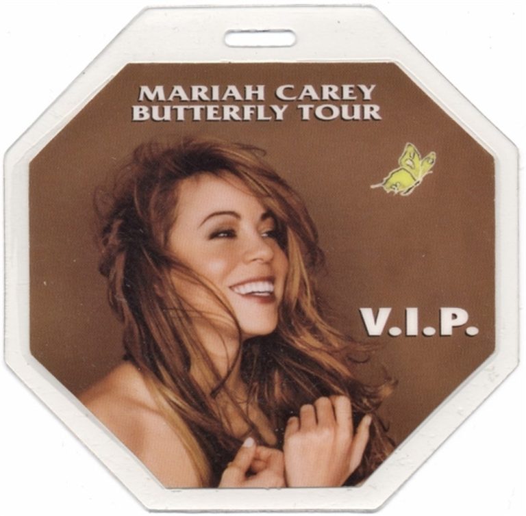 Mariah Carey 1998 Butterfly Concert Tour VIP Laminated Backstage Pass