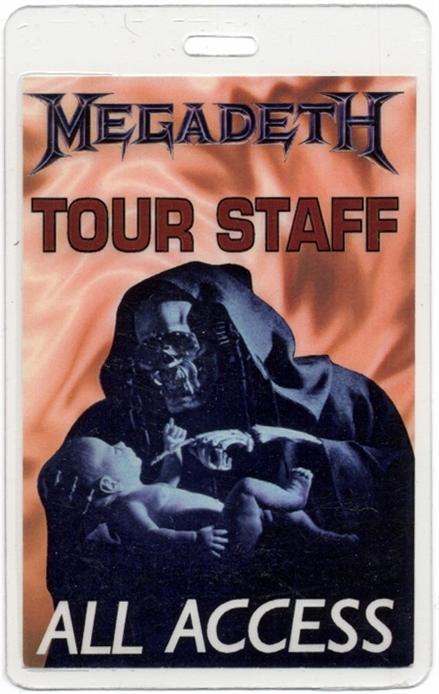 Megadeth 1994 Youthanasia Concert Tour All Access Laminated Backstage Pass