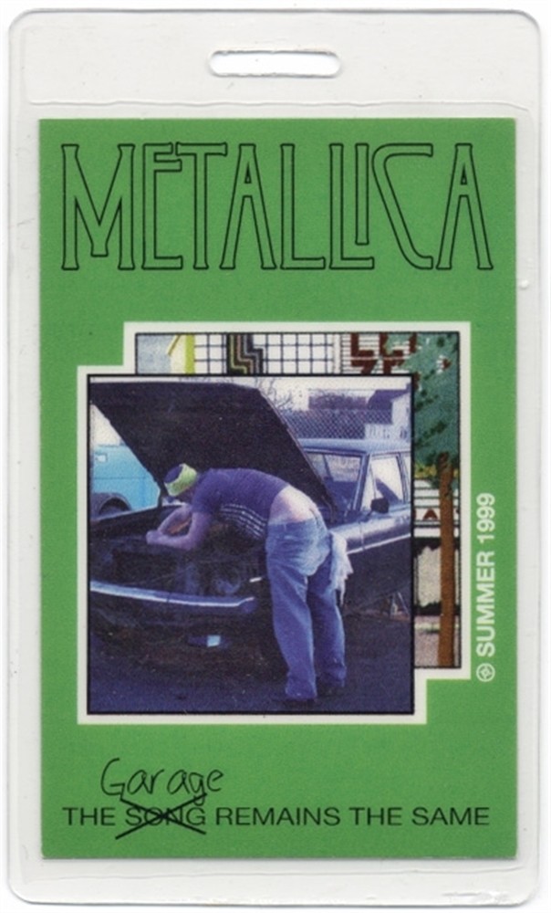 Metallica 1999 Laminated Backstage Pass Garage Remains the Same Tour