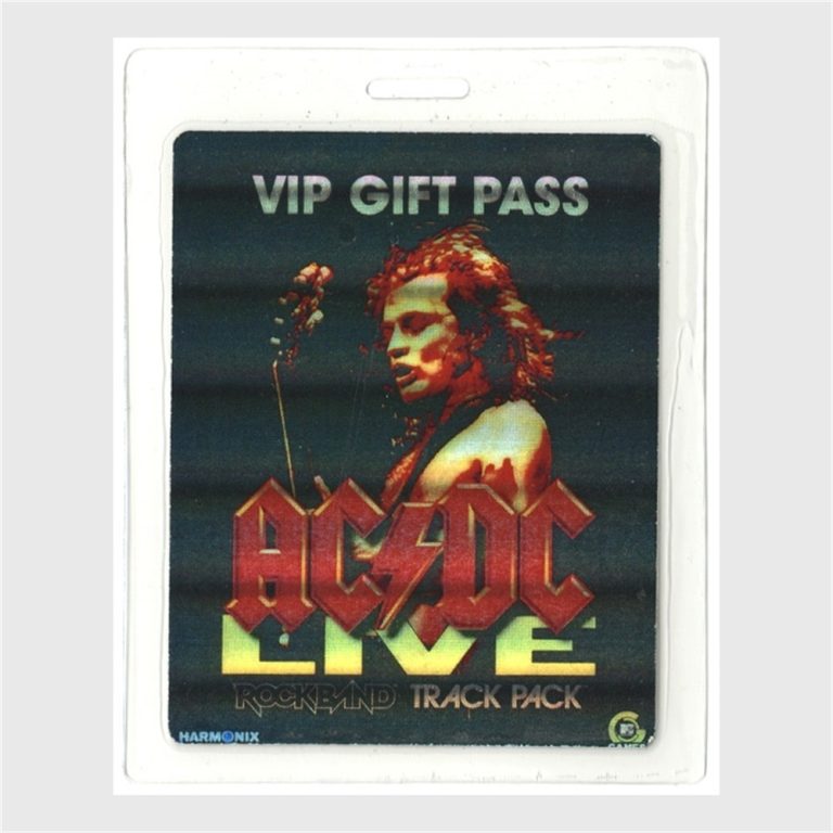 AC/DC 2008 Playstation Rock Trackpack VIP Foil promo Laminate Backstage Pass