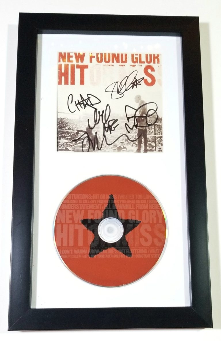 New Found Glory REAL hand SIGNED Hit Or Miss CD Framed Display COA Autographed