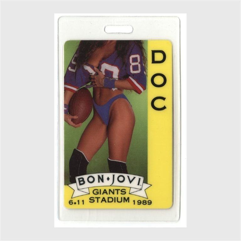Bon Jovi 1989 Jersey Syndicate Concert Tour Laminated Backstage Pass