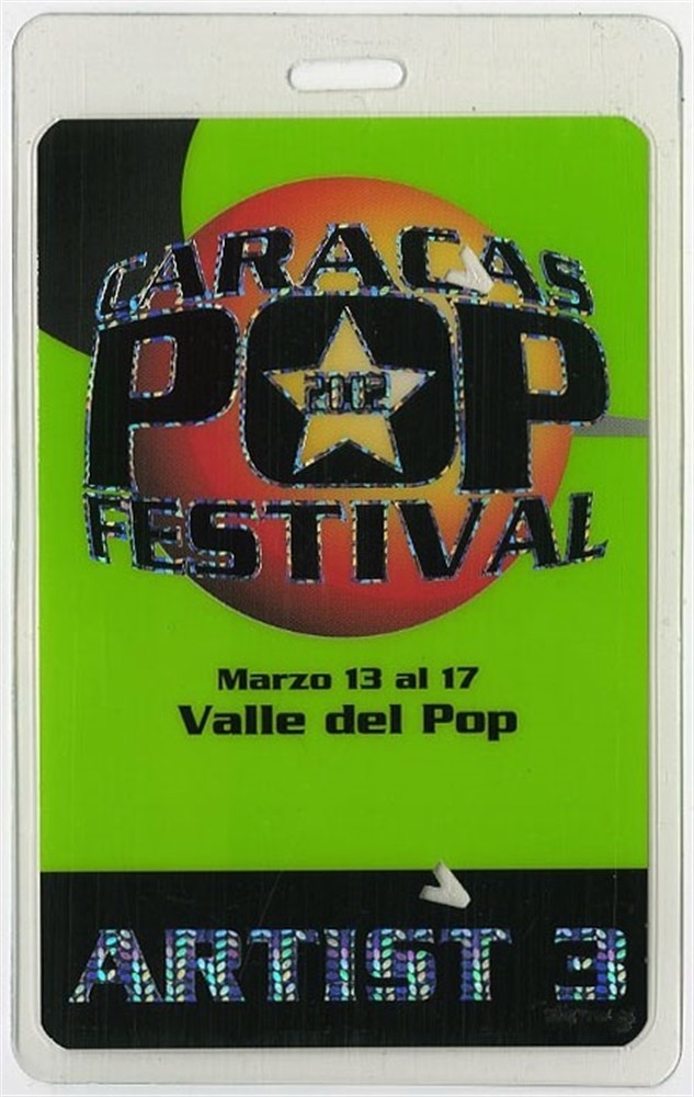 Caracas Pop Festival 2002 Laminated Backstage Pass Korn Papa Roach Roger Waters