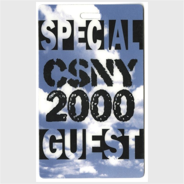 Crosby Stills Nash 2000 Concert Tour Guest Laminated Backstage Pass