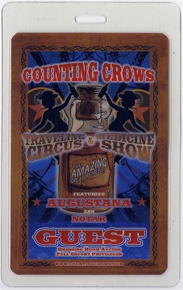 Counting Crows 2009 Laminated Backstage Pass Traveling Circus Tour