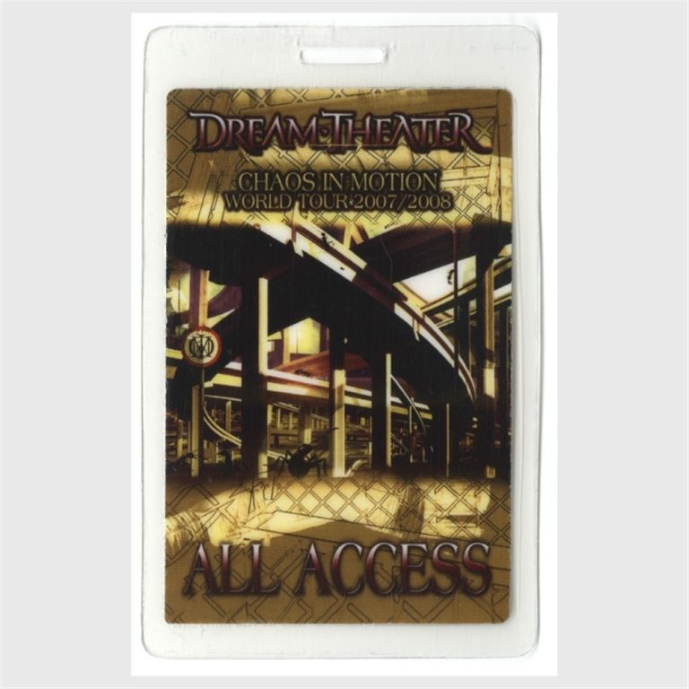 Dream Theater 2007 Chaos In Motion Tour All Access Laminated Backstage Pass