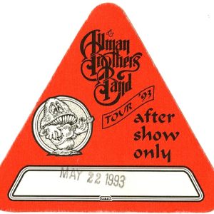 Allman Brothers 1993 Concert Tour After Show Backstage Pass