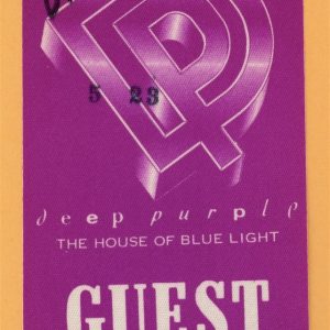 Deep Purple 1987 House of Blue Light Concert Tour GUEST Backstage Pass
