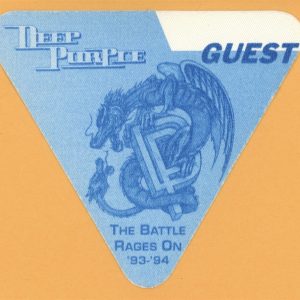 Deep Purple 1993 Battle Rages On Concert Tour GUEST Backstage Pass