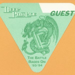Deep Purple 1993 Battle Rages On Concert Tour GUEST Backstage Pass