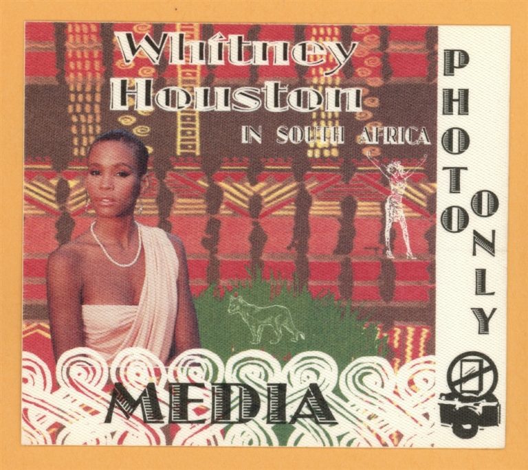 Whitney Houston 1994 The Bodyguard Concert Tour Media Backstage Pass