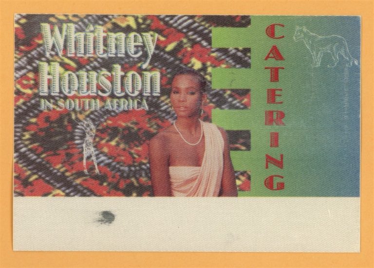 Whitney Houston 1994 The Bodyguard Concert Tour Catering Backstage Pass