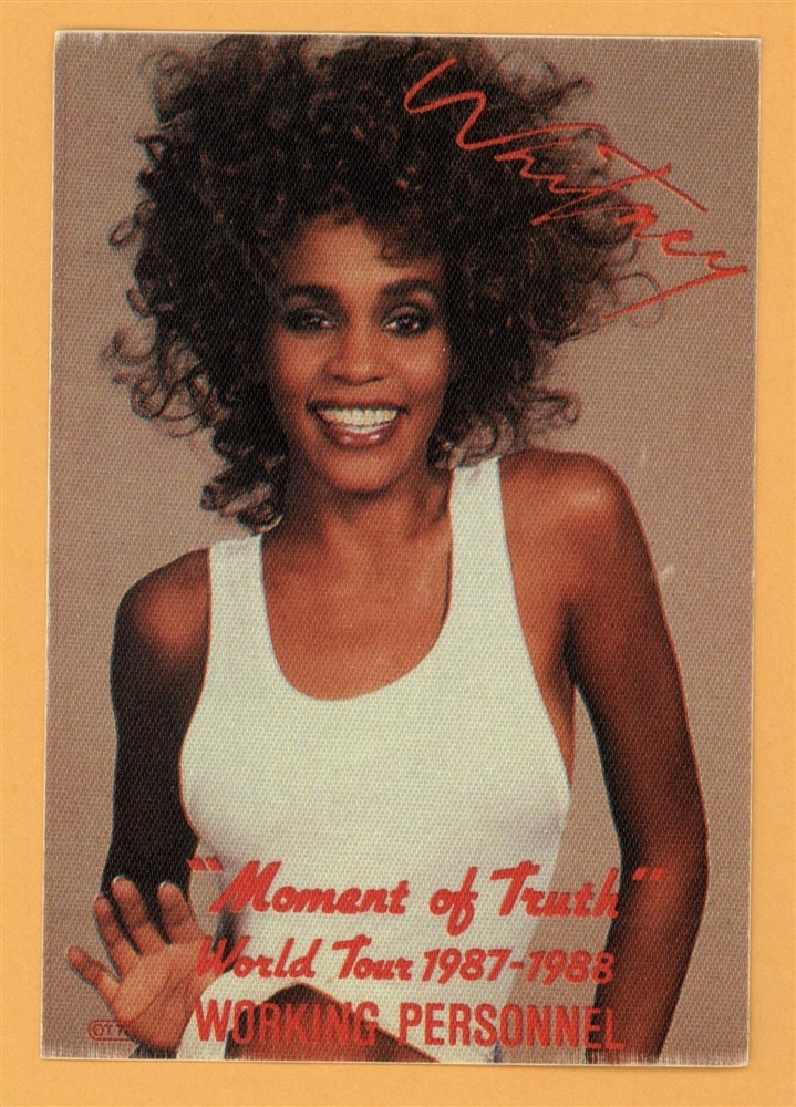 Whitney Houston 1987 Moment of Truth Concert Tour Working Backstage Pass