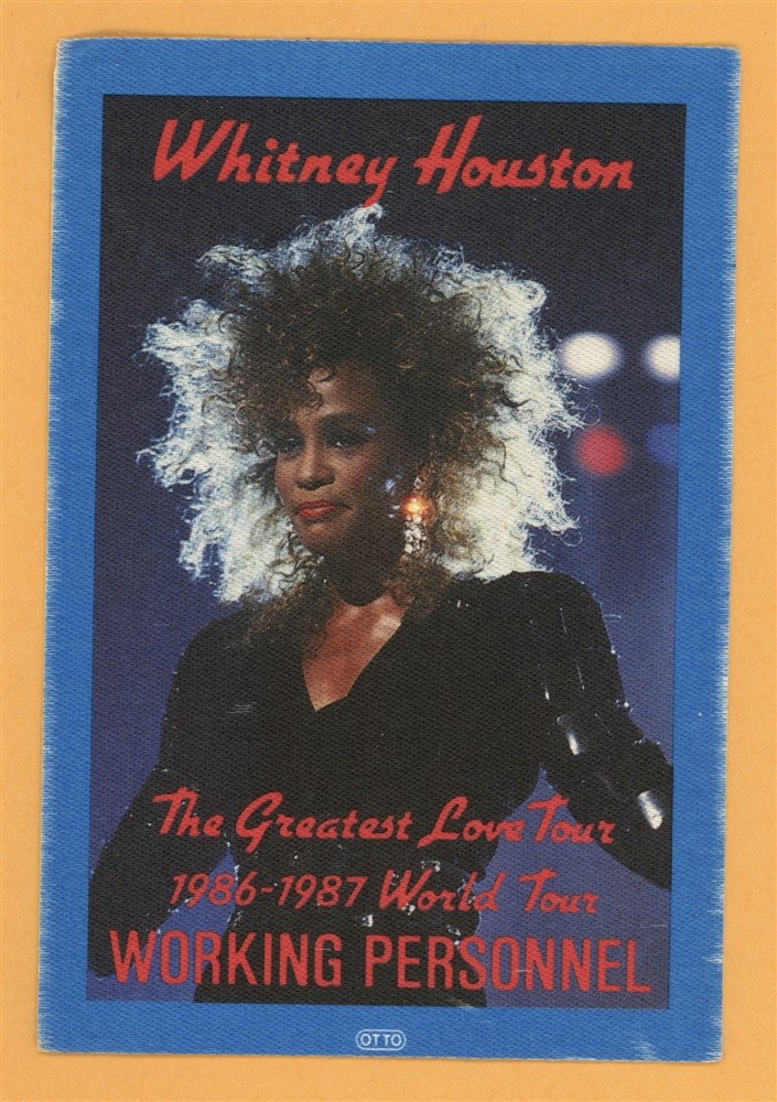 Whitney Houston 1986 Greatest Love Concert Tour Working Backstage Pass